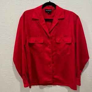 Vintage Halston VI Red Blouse Size 12 (Comparable size 8)